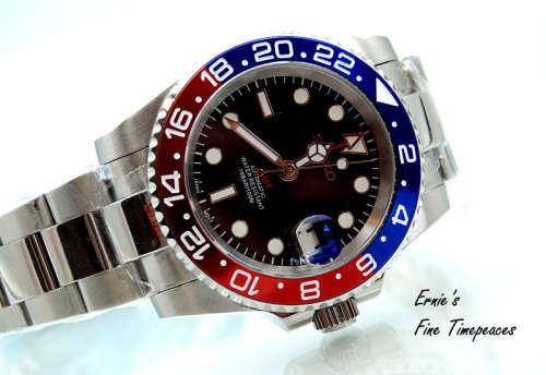 BARGAIN, Gmt Automatic Mod Watch, Pepsi, With Nh34 Seiko Movement, NEW