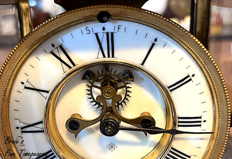 Antique Ansonia Mantle Clock, Green Marble and Brass, Late 1800`s, Serviced, Great Conditions