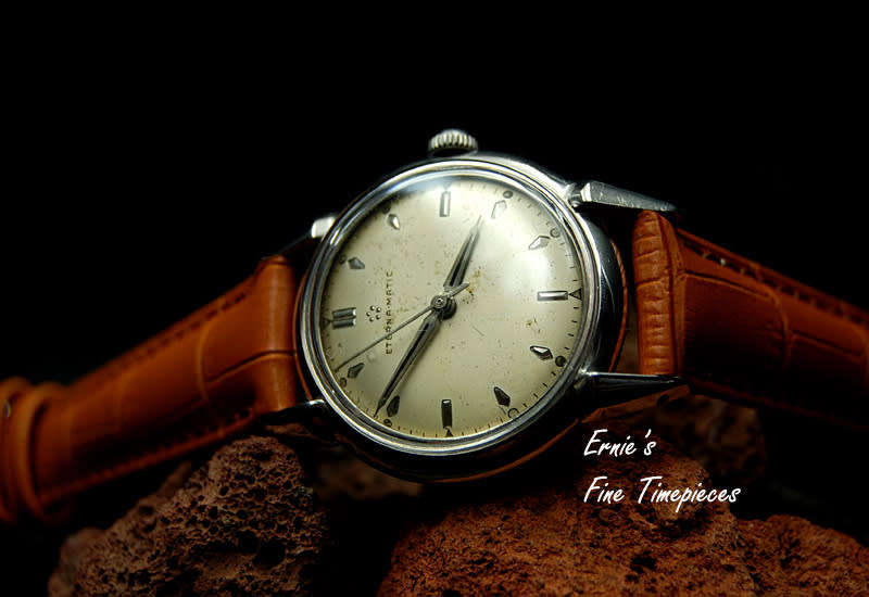Vintage Eterna Matic Automatic Men's Watch, from 1956, Unusual Lugs, Serviced
