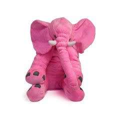 Elephant Baby Pillow - Grey and Pink