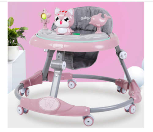 Baby Walker Multi-Function Anti-Rollover Baby Walking Ring [Pink]
