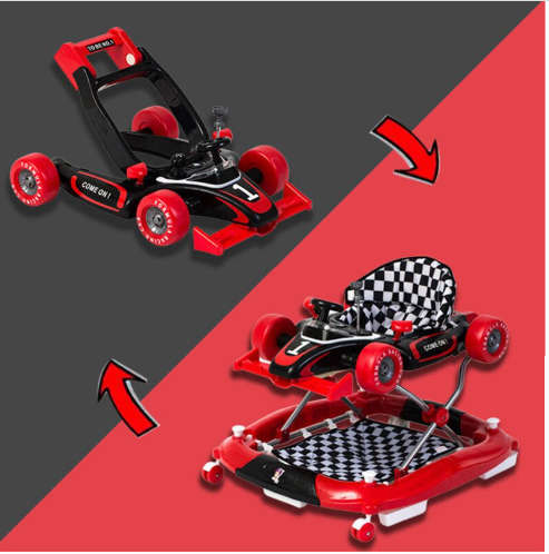 2 in 1 Baby Walker Multifunctional Infant Toddler Walk Learining Anti Rollover Folding Safety Seat
