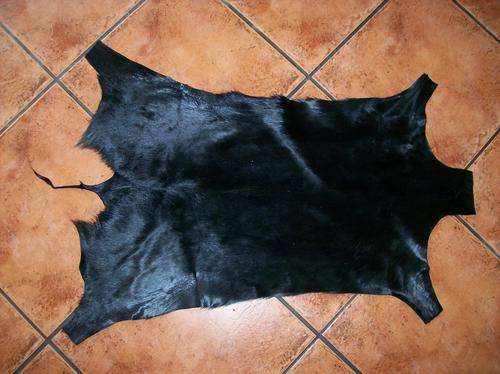 Coloured Tanned Black Springbok Hide