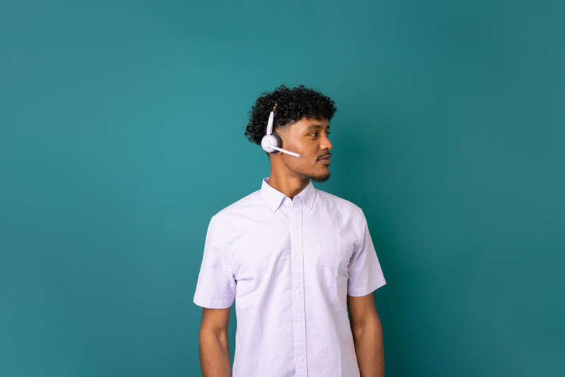 Go Work Pop On-Ear Wireless Headset with 50+ Hrs Playtime and Rotating Boom Mic