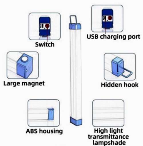 LED USB lithium battery bulb Rechargeable magnetic
