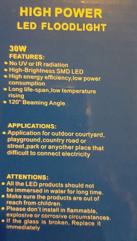 Redisson 30W solar floodlight, LED, with remote