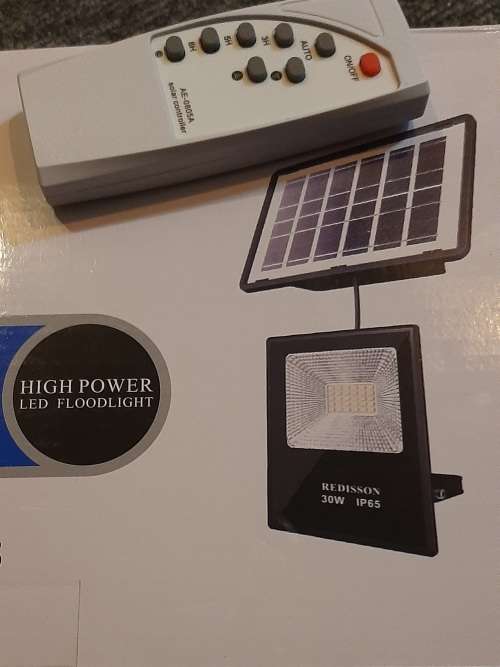 Redisson 30W solar floodlight, LED, with remote
