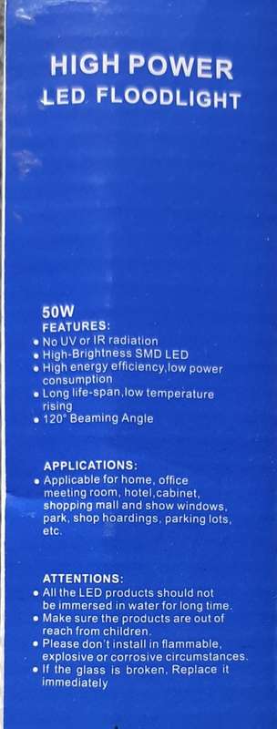 Redisson 50W high power LED floodlight, IP66, energy saving