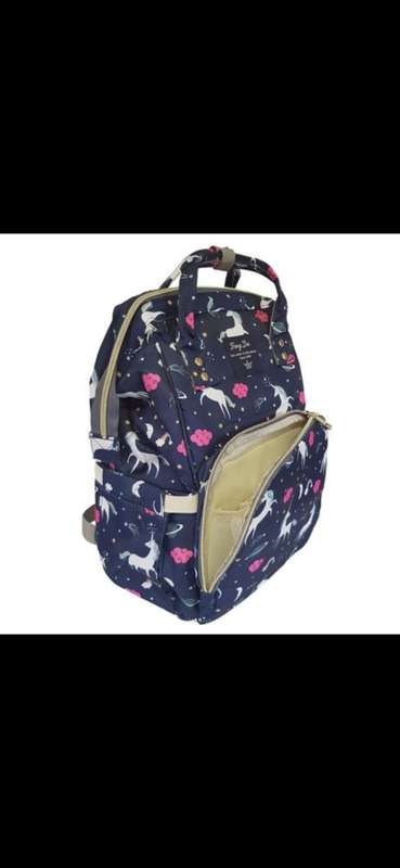 Navy Blue Unicorn Nappy / creche Backpack Bag