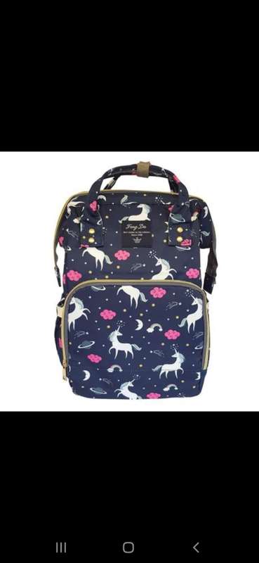 Navy Blue Unicorn Nappy / creche Backpack Bag