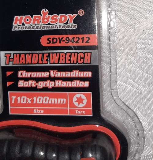 T Handle wrench chrome Vanadium T10x100mm torx