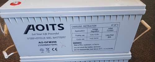 200Ah Deep Cycle gel battery 12v