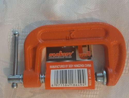C-clamp with black screw jaw size 2` / 50mm