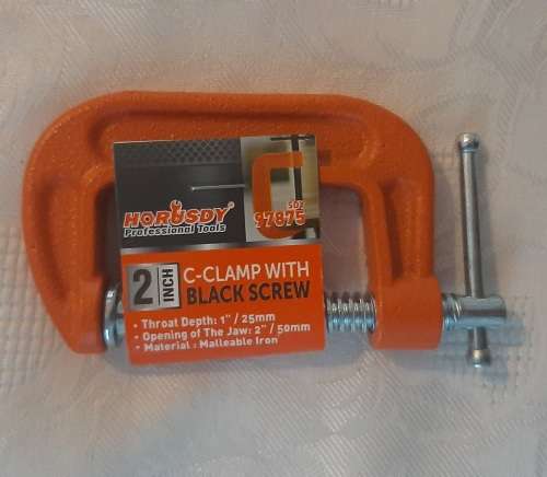 C-clamp with black screw jaw size 2` / 50mm