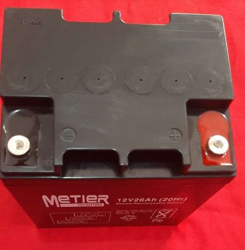12V 26Ah Sealed Lead UPS battery, used as display battery only. Good as new