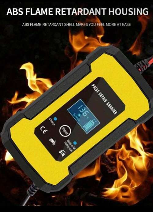 12V Intelligent Battery Charger, voltage and temperature detection, auto stop, cooling fan