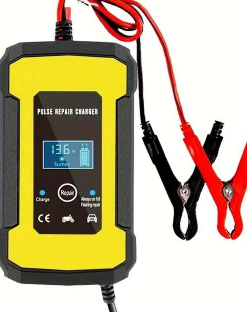 12V Intelligent Battery Charger, voltage and temperature detection, auto stop, cooling fan