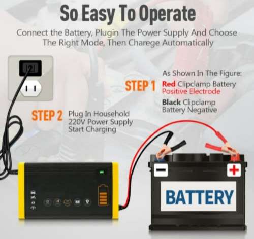 12V 6-10A Intelligent Charging Repair Pulse Type Dual-Mode Battery Charger