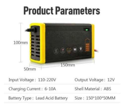 12V 6-10A Intelligent Charging Repair Pulse Type Dual-Mode Battery Charger