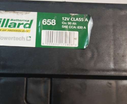 Willard 658 90Ah 12V 630A class A (used as demo/display only)