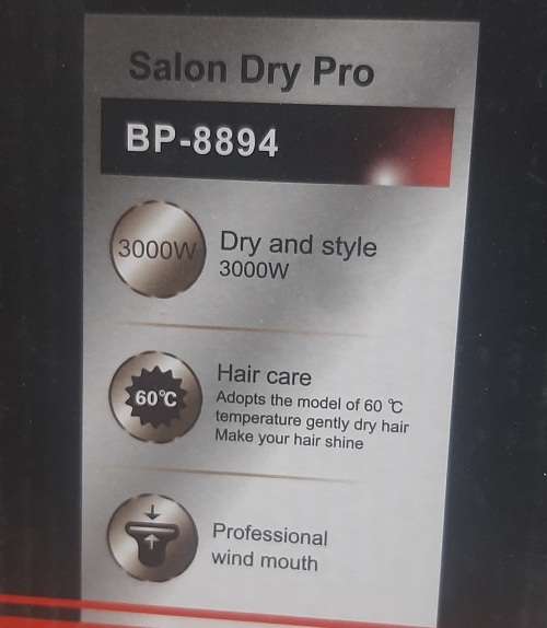 3000W Professional Hair dryer New Technology, 2 times faster, hanging loop design