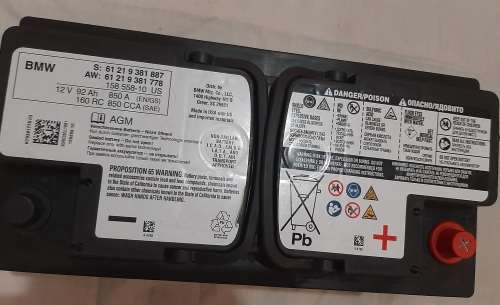 *NEW* BMW Battery 12V 92Ah 850A AGM
