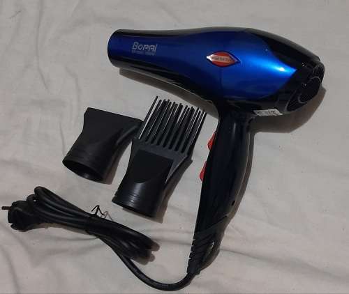 3000W Blue Professional Hairdryer, Light and Perfume, nozzle & finger diffuser, temp&speed setting