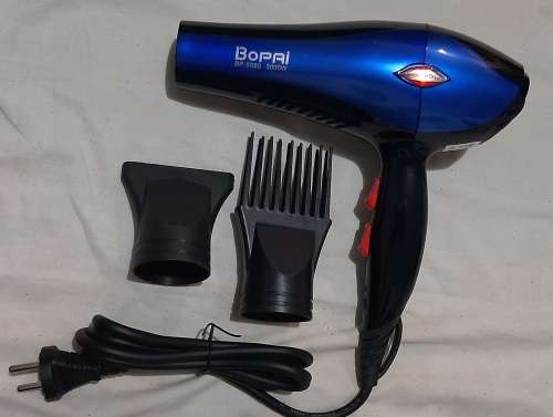 3000W Blue Professional Hairdryer, Light and Perfume, nozzle & finger diffuser, temp&speed setting