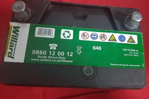 Willard 646 Battery 55Ah 400A 12V- used as demo/display battery only