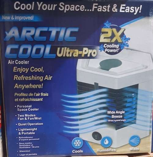 Arctic Cool Ultra-Pro Air Cooler, fan and Mist (2 settings), wide Angle, lightweight, portable