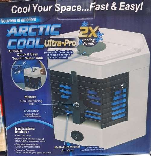 Arctic Cool Ultra-Pro Air Cooler, fan and Mist (2 settings), wide Angle, lightweight, portable