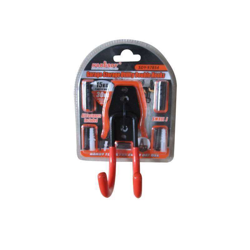 Garage Storage Utility Double Hooks Heavy Duty, fasteners included, holds up to 30kg