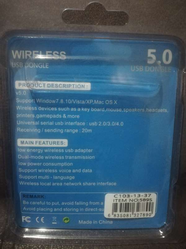 Wireless Bluetooth USB Dongle (see description)
