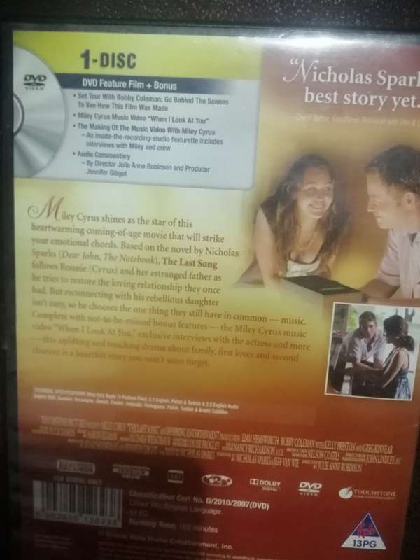 The Last Song with Miley Cyrus and Liam Hemsworth, DVD