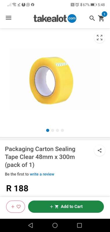 *300m* Packaging Carton Sealing Tape 48mm x 300m (pack of 1) Takealot price R188