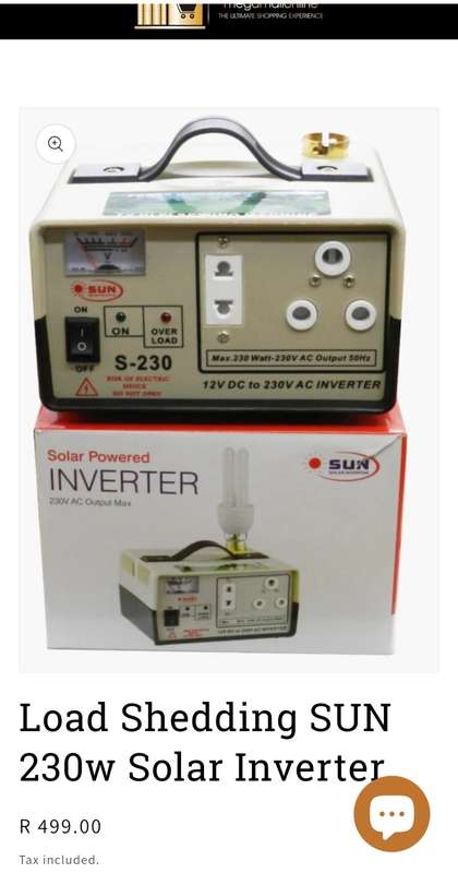 230W Load Shedding SUN Power Inverter (Retails R499)