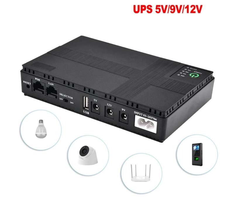10400mAh UPS Backup power network, portable wifi router multifunctional mini DC UPS with USB input