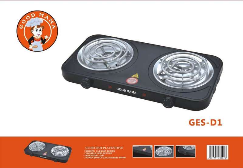 2 Plate Stove 2000W Hotplate Variable Heat Setting Indictator light modern design