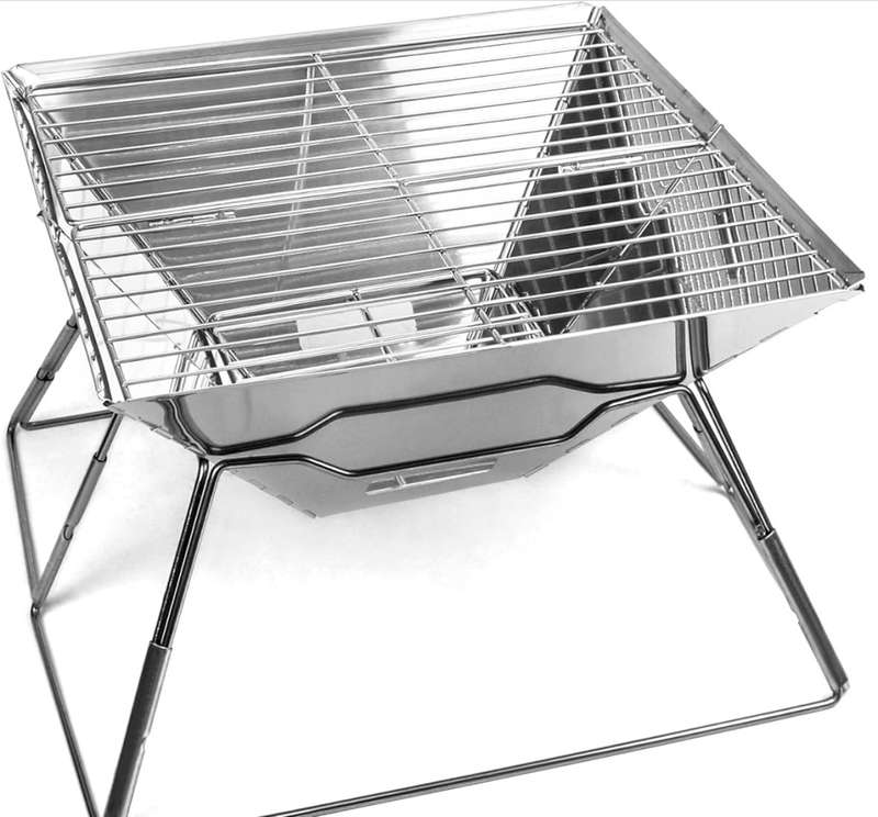 Foldable Barbeque Braai Stainless Steel Camping Outdoor Strong easy cleanable with ash tray