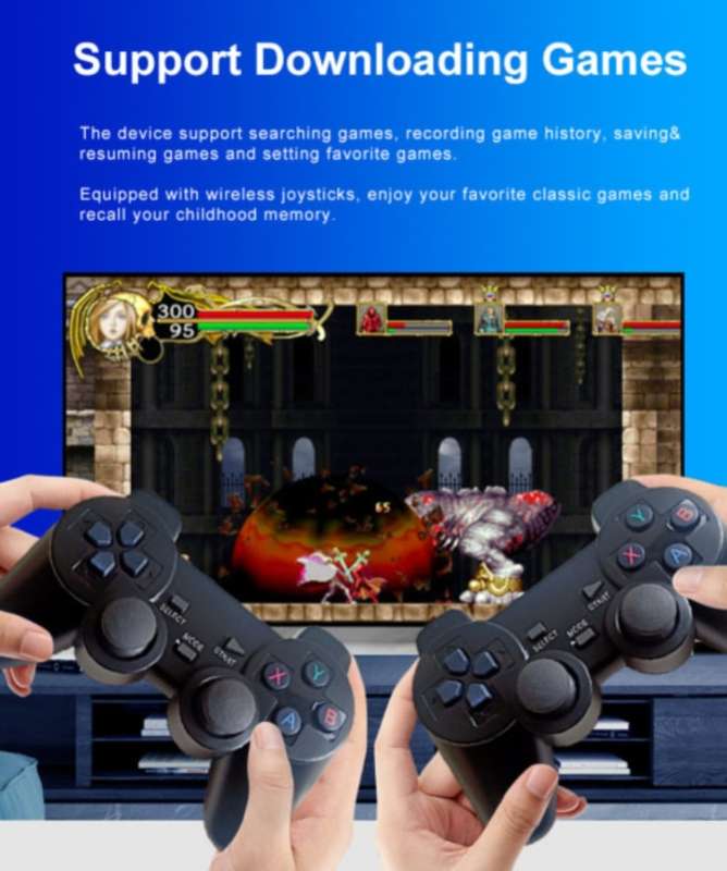 4K Game Stick with 1000+ Games. 64GB. HDMI, 2 Wireless Controllers