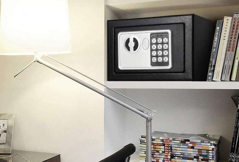 Portable Safe Electronic Code Digital Safe Lock Box With Emergency Keys