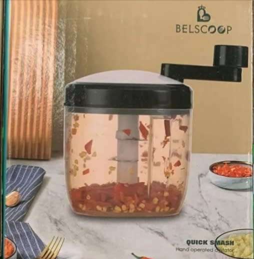 Veg Chopper, Garlic & Onion Crusher, Stainless Steel Blades, Removable blades & handle, safety clip