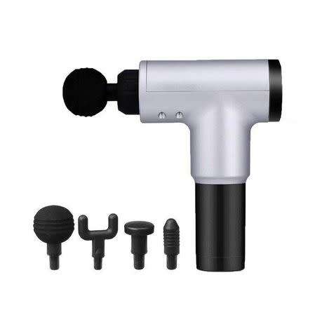 Portable Massage Gun With 6 frequency vibration levels, 4 different heads, Muscle Massage