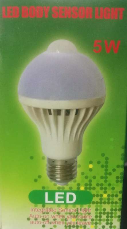 LED Body Sensor Light 5W, Auto-On with body movement, auto-off when you leave