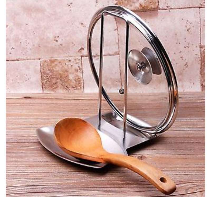Stainless Steel Pan Pot cutboard Rack Lid Cover Stand Rest