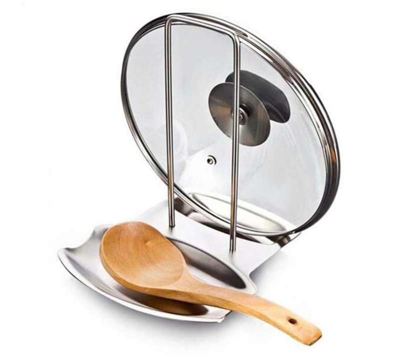 Stainless Steel Pan Pot cutboard Rack Lid Cover Stand Rest