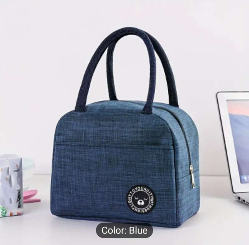 Insulated Lunch Bag Tote with Round Shape, Large Capacity, Hand Washable Polyester Material