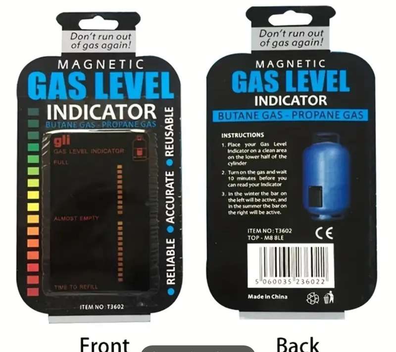 Magnetic Propane/Butane LPG Fuel Gauge: Monitor Gas Tank Level & Temperature for gas Bottle