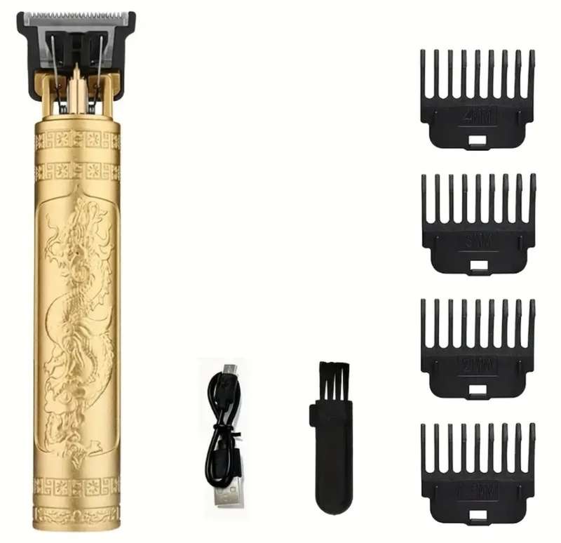 Gold Hair Clipper, Professional Hair Trimmer Zero Gapped T-Blade Trimmer, Cordless Rechargeable