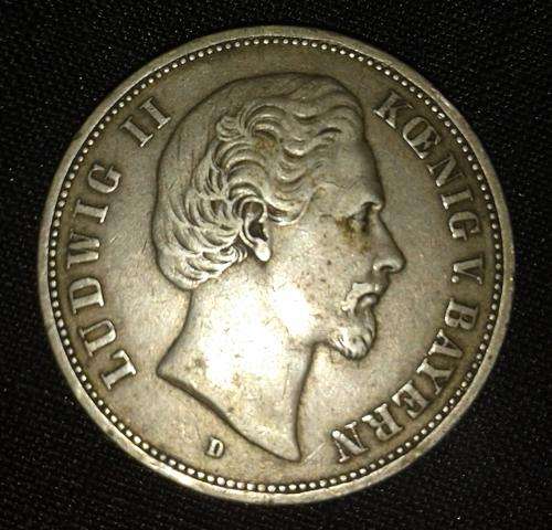 1876 | FUNF MARK | LUDWIG II KOENIG V BAYERN | D | SILVER | [R3500]